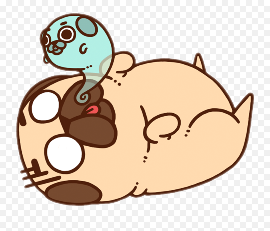 Pug Puglie Puglife Dead Fantasma - Chibi Kawaii Pug Kawaii Dibujos De Perros Pug Emoji,Emojis Fantasma