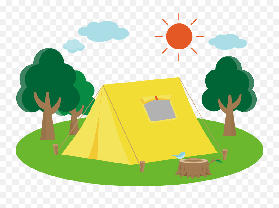Camp Tent Clipart - Children Enjoying Summer Holidays Emoji,Camping Emojis For Text Message
