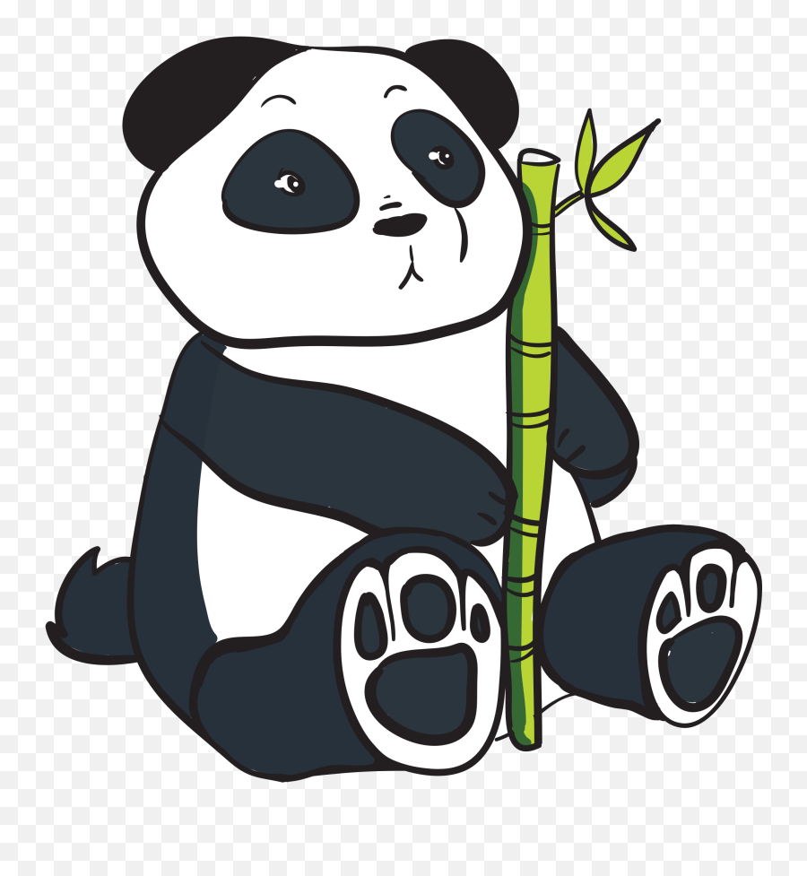 Clipart Panda With Bamboo Stalk - Bamboo Clipart Panda Emoji,Bamboo Emoji