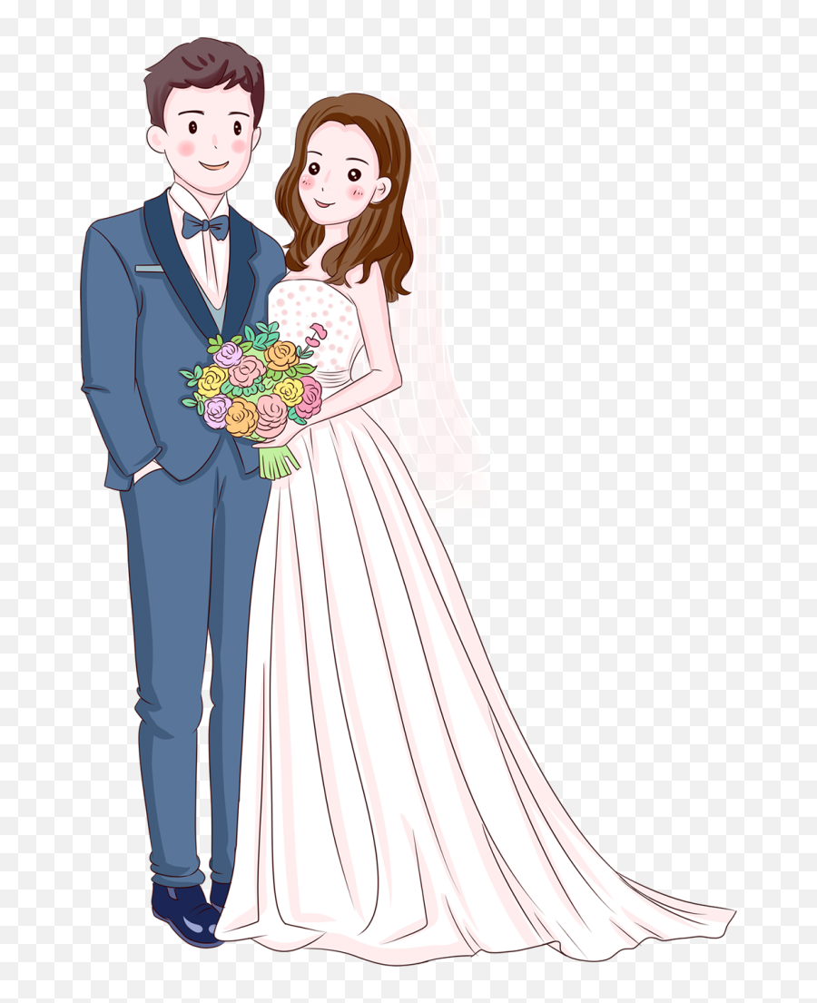 Dibujos Para Novios Png - Wedding Cartoon Bride And Groom Emoji,Emojis Boda Novios Anillo