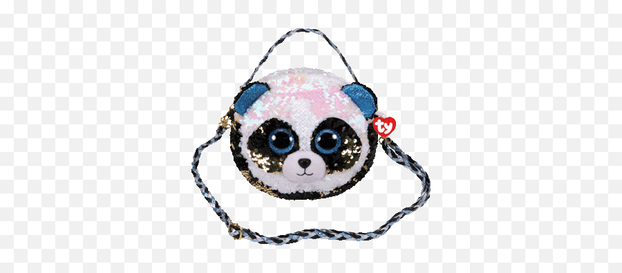 Beanie Babies Natural Pet Foods - Ty Fashion Sequin Panda Bamboo Purse Emoji,Daschund Emoji