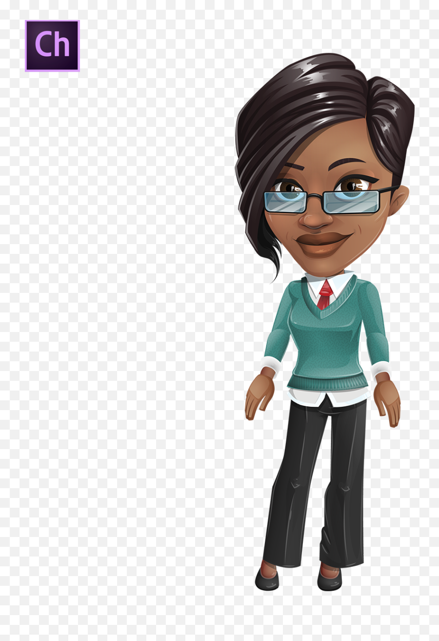 Smart School Teacher Woman Character Animator Puppet Graphicmama - Cartoon Smart Image Of Teacher Emoji,Big Mouth Emotion Characters