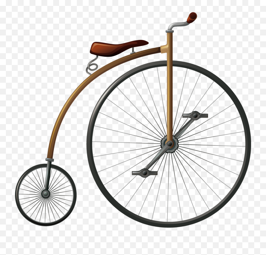 Bicycle Wheel Penny - Farthing Big Wheel Vector Vintage Penny Farthing Png Emoji,Bicicle Emoji Transparent