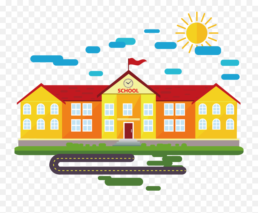Download Classroom Building School Material Vector Cartoon - Clipart Png School Emoji,Philippines Flag Emoticon