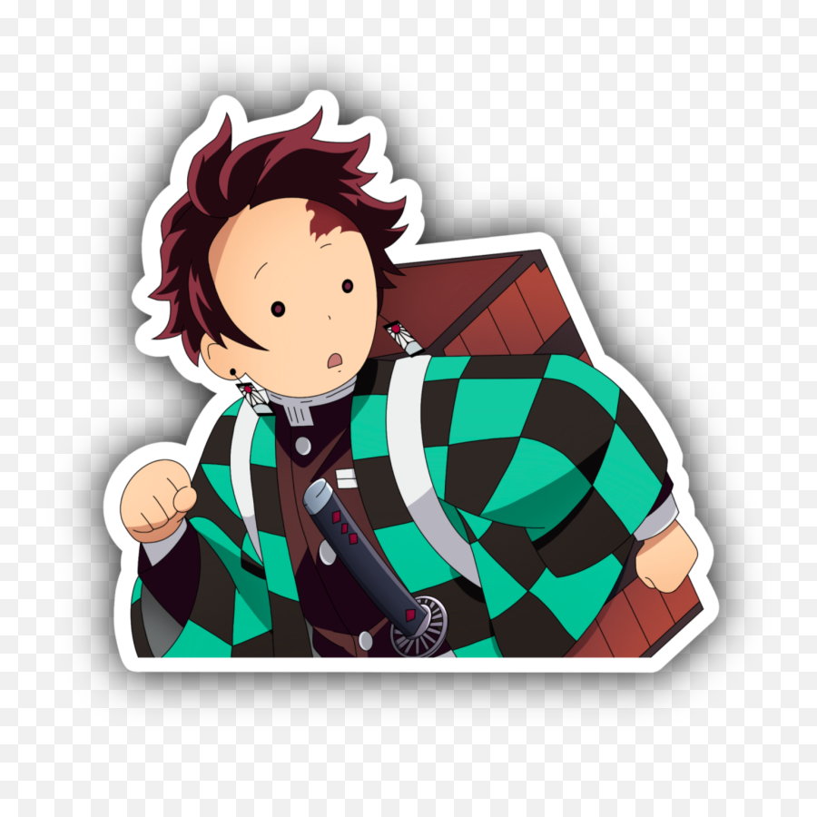 Tanjiro Run Sticker - Cute Tanjiro Emoji,Discord Vegeta Emoji Pack