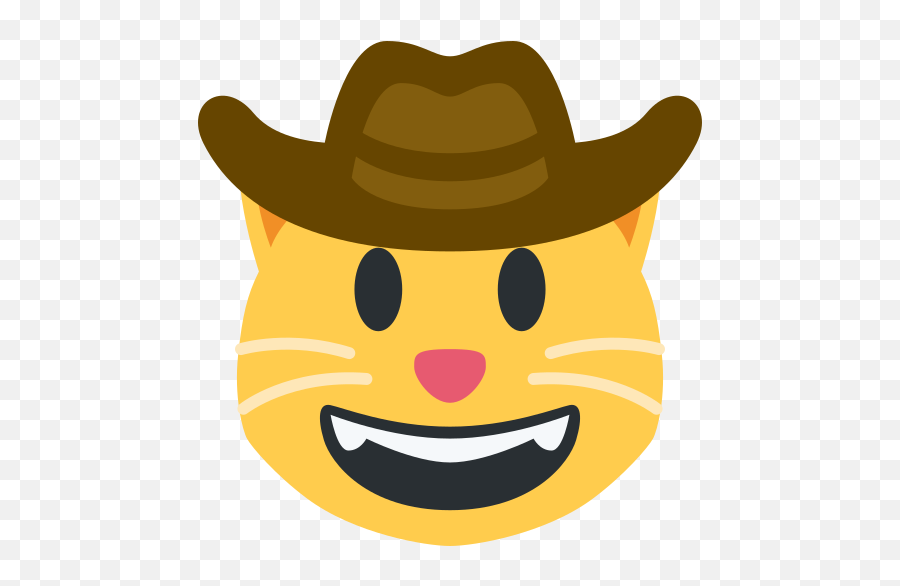 Meowdy - Twitter Grinning Cat Emoji,Sad Cowboy Emoji