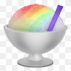 Download Shaved Rainbow Ice Cream Emoji - Ice Cream,Italian Emoji