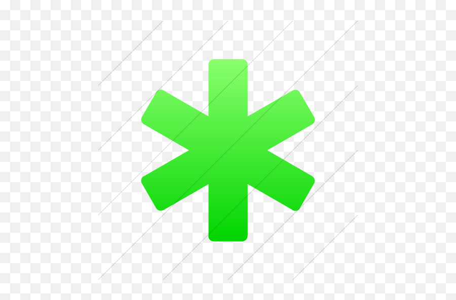 Iconsetc Simple Ios Neon Green Gradient Foundation 3 - Asterisk Green Emoji,Dollar Sign Asterisk Emoticon