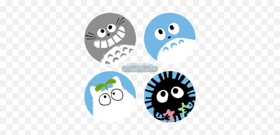 Horrible Facebook Meme Creatures Buttons Eeva Store Emoji,Totoro Facebook Emoticon