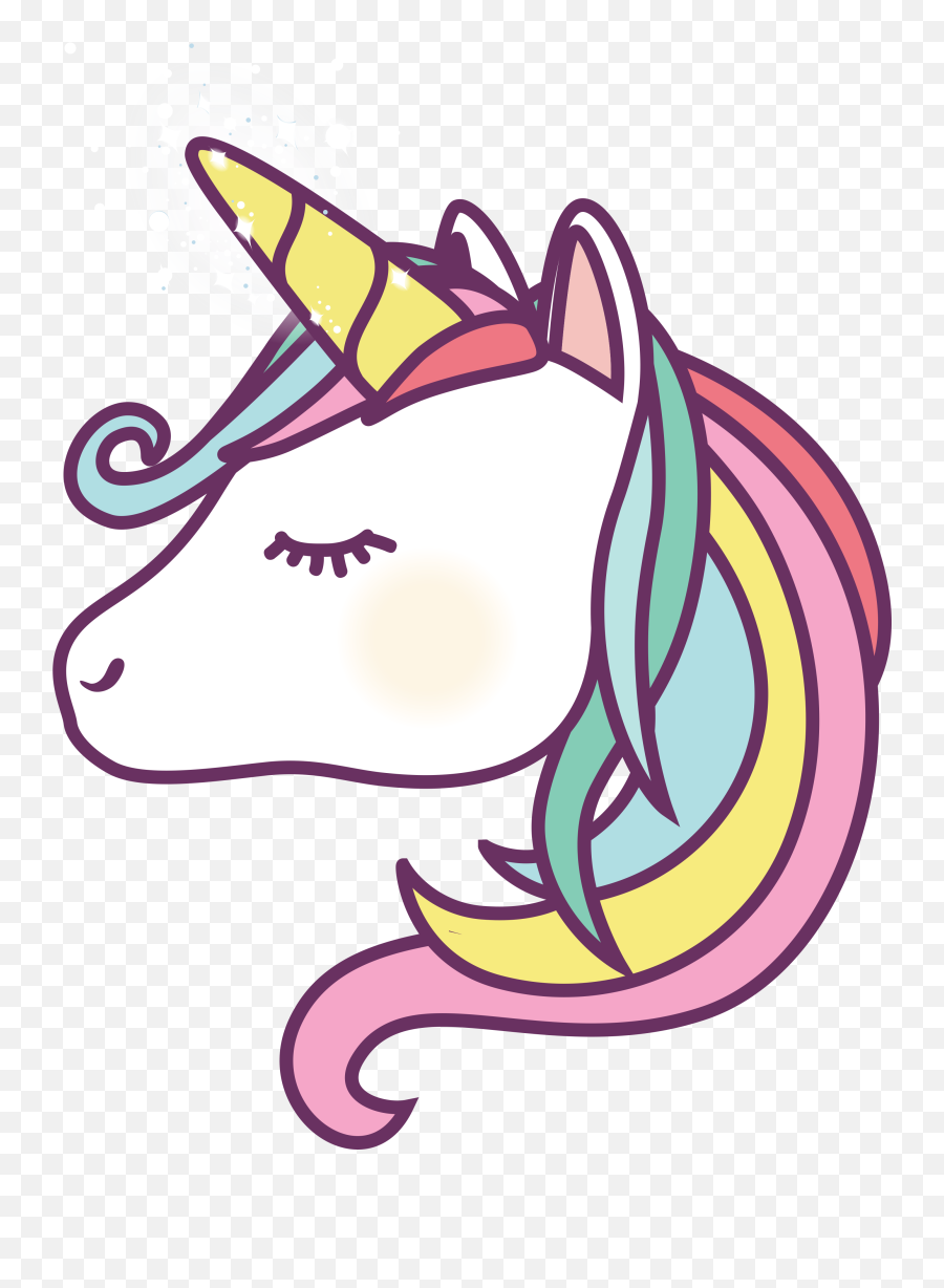 Cartoon Unicorn Face - Unicorn Clipart Transparent Background Emoji,How To Draw A Unicorn Emoji