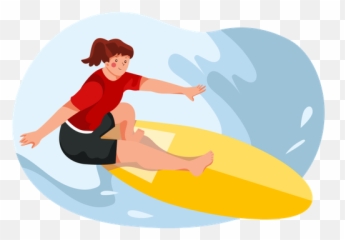 Best Premium Girl Doing Water Surfing Illustration Download Emoji,Woman Surfing Emoji