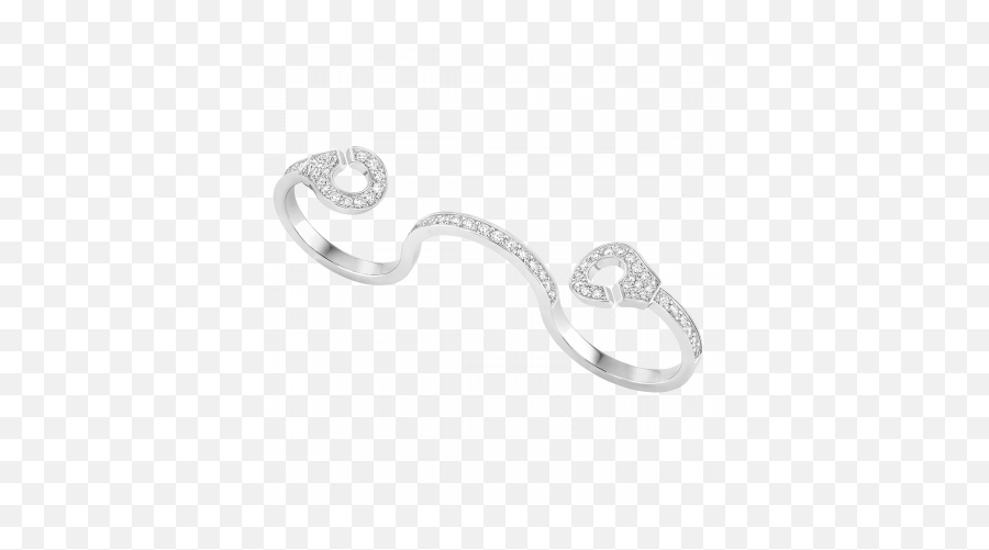 Menottes Dinh Van R10 3 Finger Ring In White Gold And Emoji,Fingers Trwist Emoji Copy