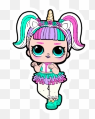Lol Doll Unicorn Sticker - Lol Doll Sticker Emoji,Unicorn Emoji Sticker