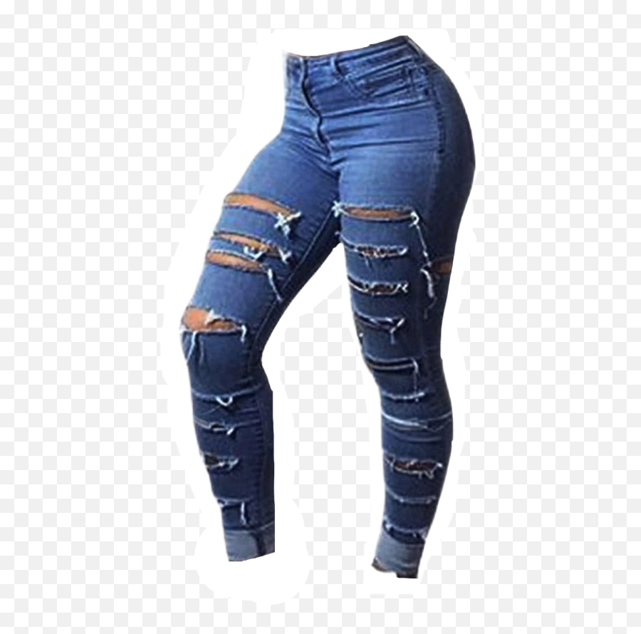 Jeans Shorts Pants Blue Sticker By Erie05 - Baddie No Background Pants Emoji,Emoji Pants For Women