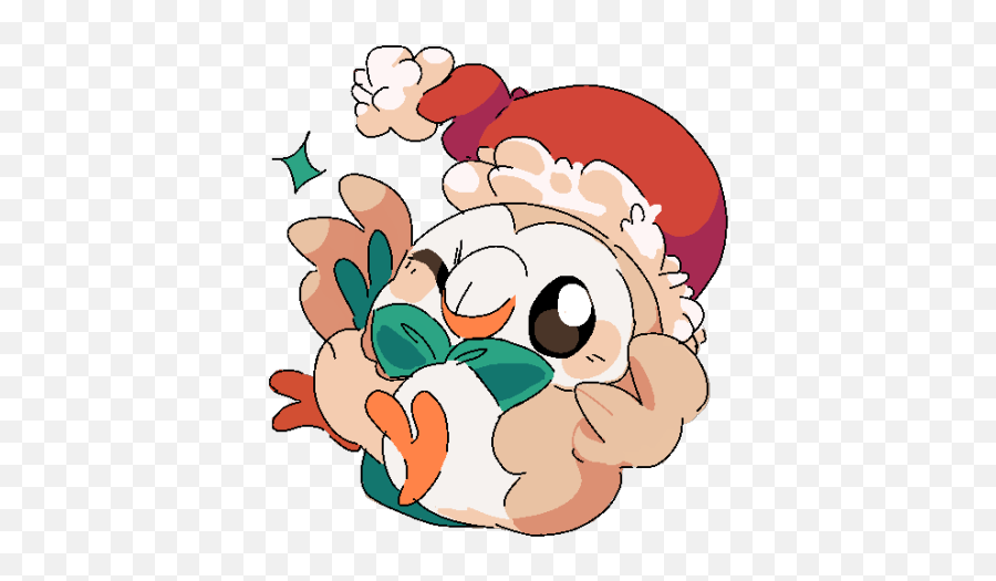 Rowlet Pokemon Owl Sticker By - Christmas Rowlet Emoji,Rowlet Emoji