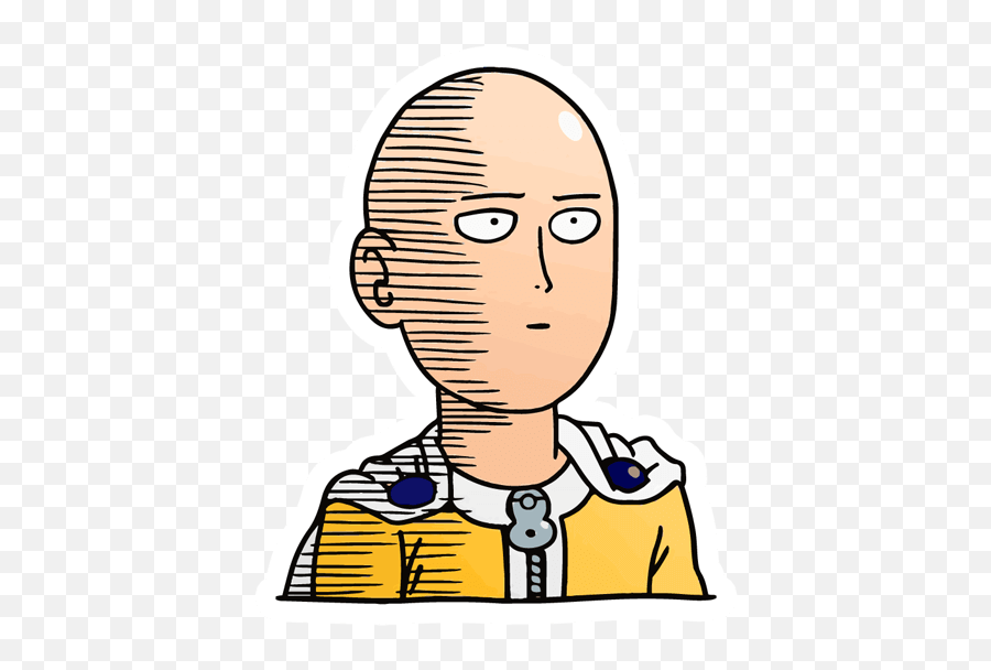 Saitama Onepunchman Anime Sticker - Saitama Sticker Emoji,Solemn Emoji