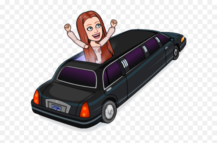 Bitmoji Limo Girl Sticker - Bitmoji Girl In Car Emoji,Limo Emoji