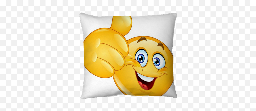 Thumb Up Emoticon Throw Pillow Pixers - Good Job Kids Cartoon Emoji,Tongue Sticking Out Emoji Pillow