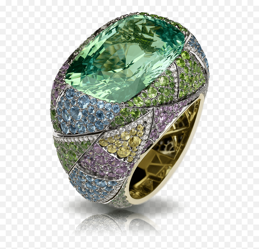 Multicoloured Gemstone Ring - Ring Emoji,Faberge Emotion Rings Price