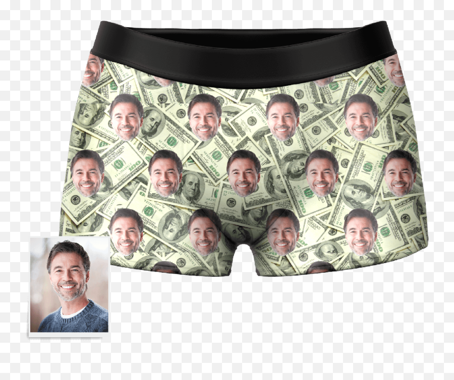 Mens Custom Face Boxer Shorts - Money Boxer Shorts Emoji,Emoji The Iconic Brand Boxer Briefs