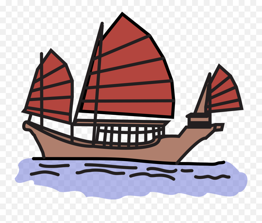 Chinese Sailing Ship Clipart - Clipart Cute Chinese Ship Emoji,Emoji Flag With A Boat