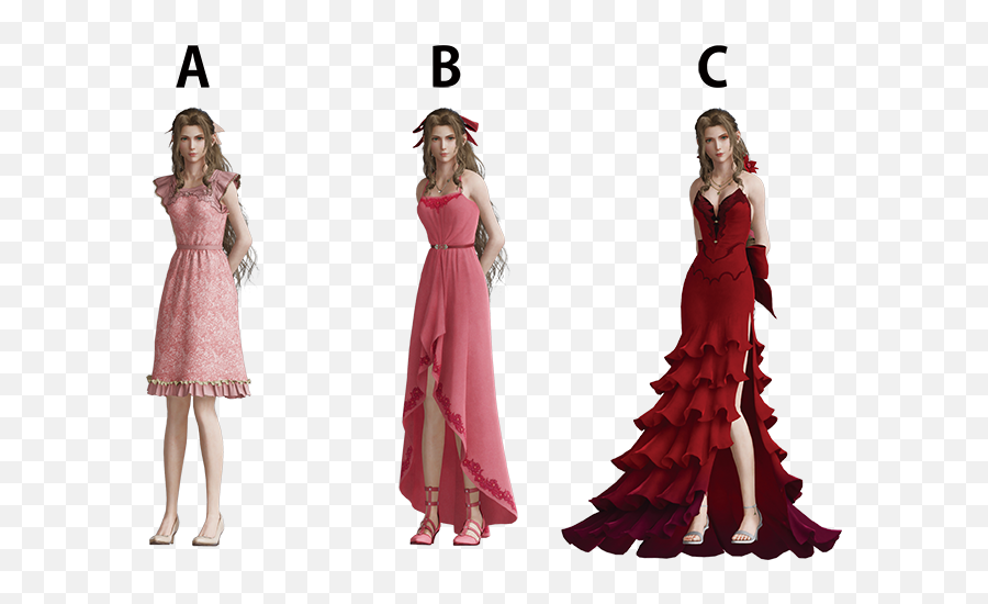 Results Of The Final Fantasy Vii Remake - Aerith Dresses Emoji,Surreal Red Dress Emotions