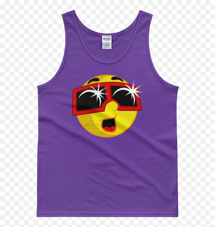 Menu0027s Tank Top - Emoji W Eclipse Glasses Path Of Totality Active Tank,Contact Emoji