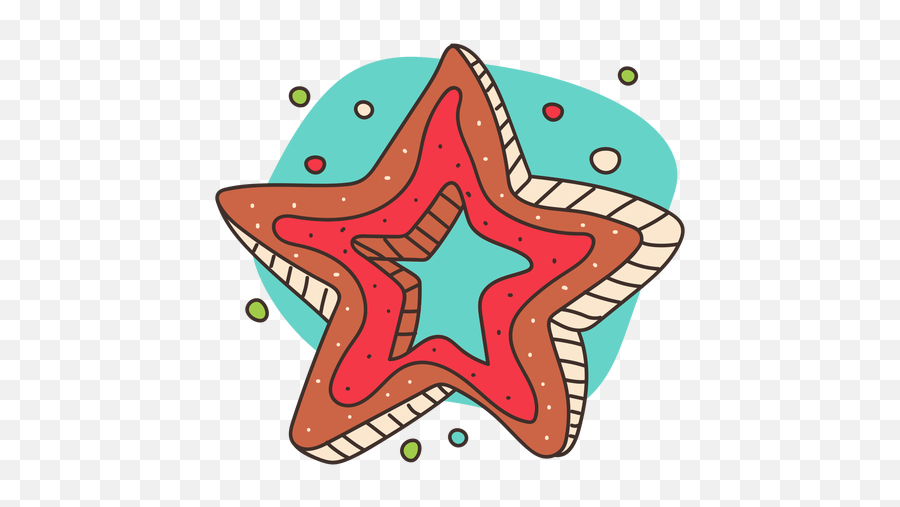 Christmas Star Cookie Colored - Dot Emoji,Christmas Star Emoticon