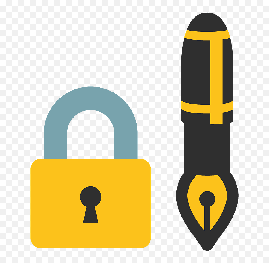 Locked With Pen Emoji - Privacy Emoji,Open Lock Emoji