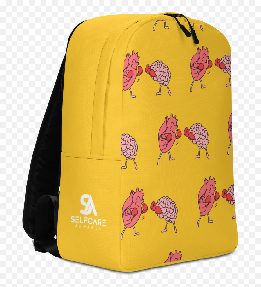 Yellow Heart Vs Brain Minimalist - Backpack Emoji,Pineapple Emoji Tinder