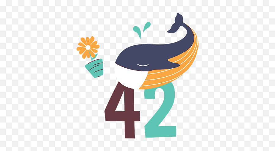 Whale And Falling Flower Pot Number 42 Kids T - Shirt For Sale Emoji,Baby Whale Emoticon