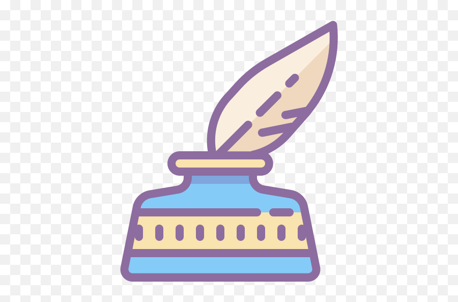 Quill With Ink Icon In Cute Color Style Emoji,Feather Quill Emoji