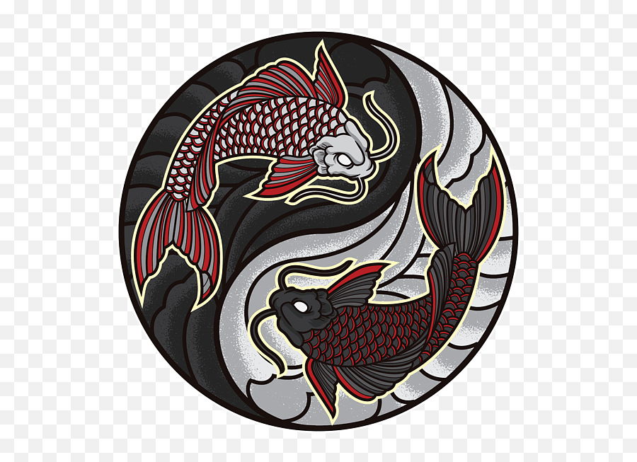 Koi Yin Yang Fish Fishing Aquarium Fish Tank T - Shirt For Emoji,Fishtank Emoticon For Facebook