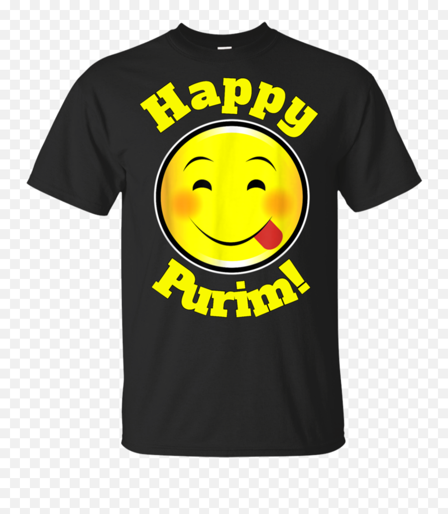 Happy Purim Smiley Emoji Sticking Tongue Out Funny Shirt,Tongue Oiut Emoji