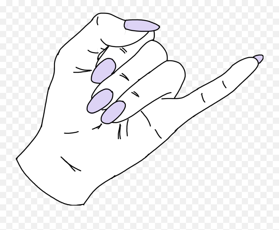 Pinky Hand Paintednails Tumblr Sticker - Sign Language Emoji,Pinky Finger Emoji