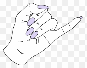 Pinky Hand Paintednails Tumblr Sticker - Sign Language Emoji,Pinky Finger Emoji