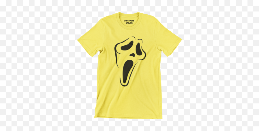 Graphic T - Shirt U2013 Checkmate Atelier Official Online Store Ghostface Knife Drawing Emoji,Emoji Shirt And Joggers