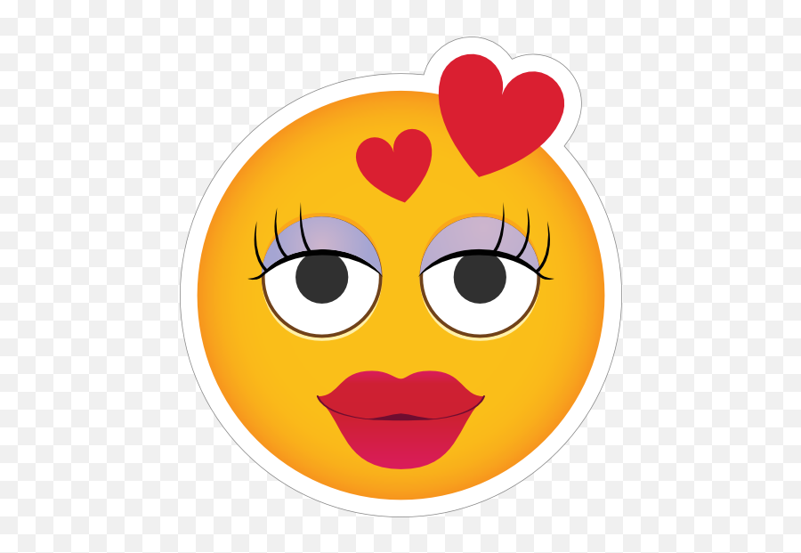 Phone Emoji Sticker Big Lashes In Love - Emoji Big Love,Loving Emoji