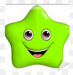 3d Cartoon Cute Green Star Wall Mural U2022 Pixers - We Live To Change Emoji,Rv Emoticon