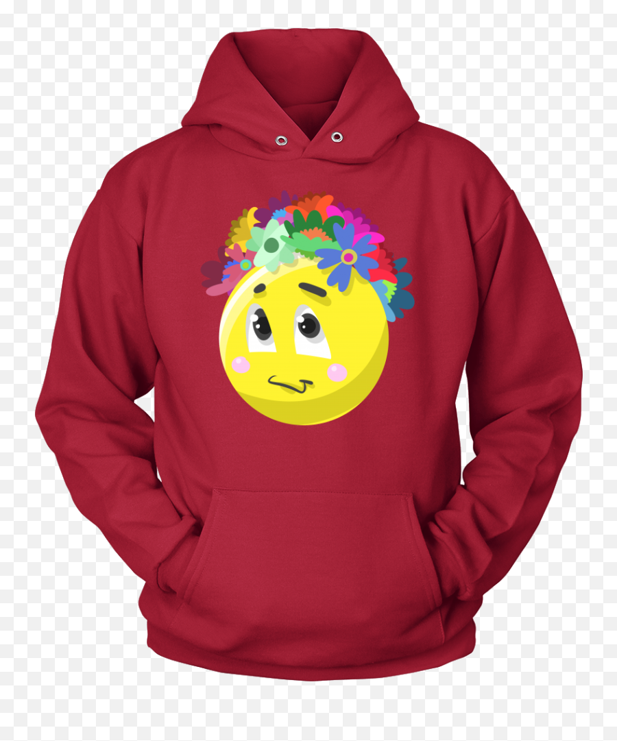 Emoji Flower Cute Face Emojis Flowery Crown Hoodie - Ravenclaw Hoodie,Flower Emoticon Face