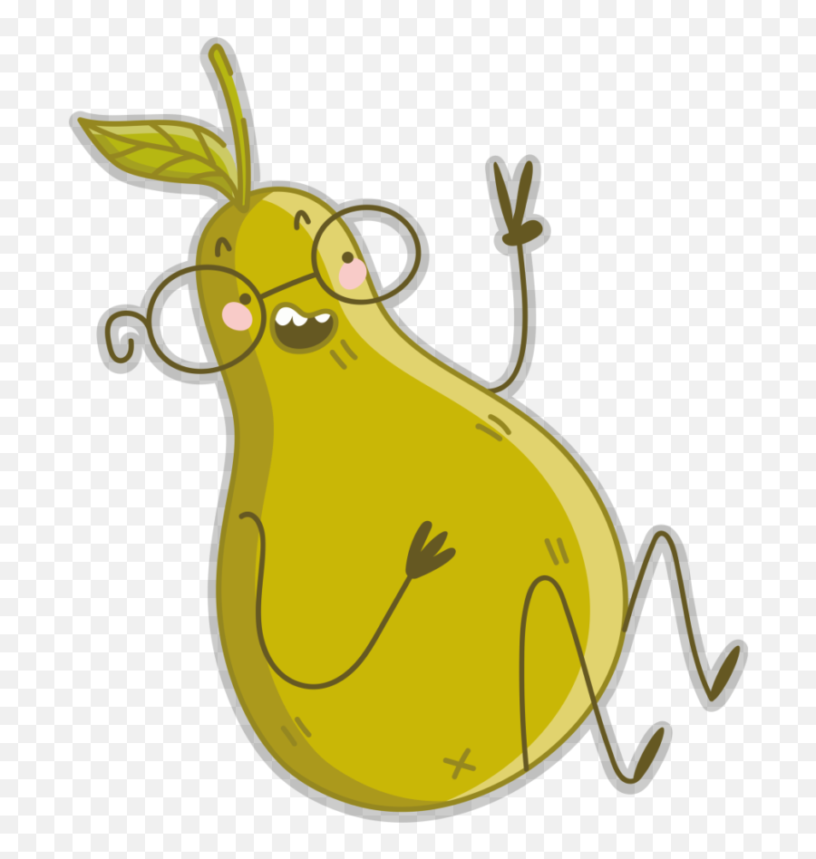 Pear In Glasses Hoodie - Happy Emoji,Doodle Monster Emotions