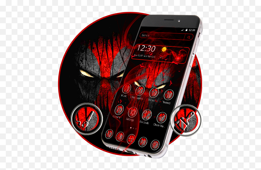 Dark Red Devil Theme 112 Apk Download - Comdarkreddevil Dot Emoji,How Do I Change Emoji Skin Color On Galaxy S8