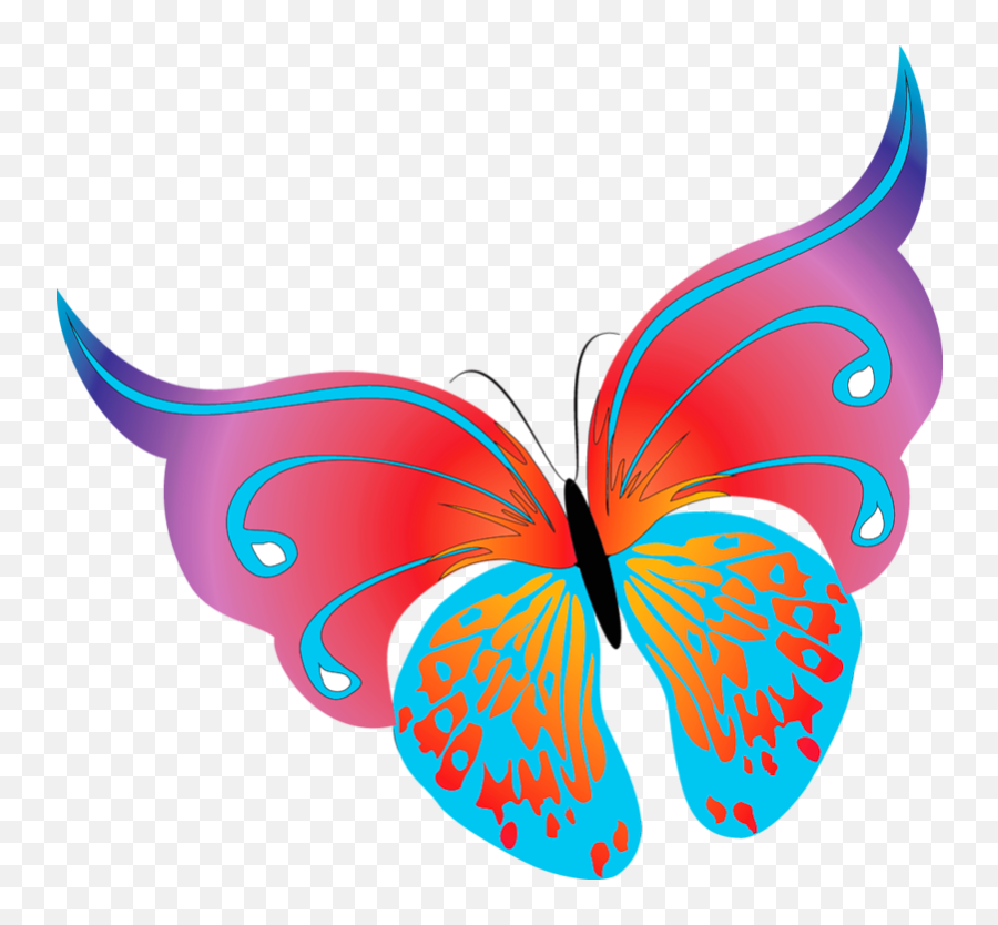 Kids Clipart Butterfly Kids Butterfly - Butterfly Cipart Free Png Emoji,Emotion Butterflies