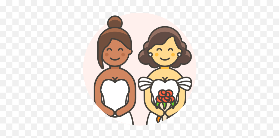 Gowns Lesbian Wedding Free Icon Of - Cartoon Illustration Lgbt Png Emoji,Marriage Emoticons