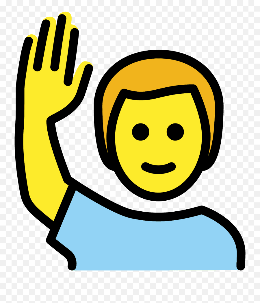 Man Raising Hand Emoji Clipart Free Download Transparent - Emoji Openmoji,Fists Up Emoticon