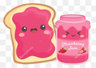 Cute Bread Toast Jar Jam Sticker - Cute Strawberry Jam Jar Emoji,Toast Emoji