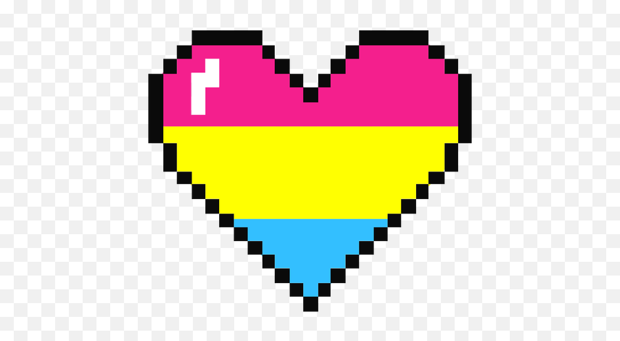 Pansexual Heart Stripe Pixel Flat - Pansexual Transparent Emoji,Pansexual Symbol Emoji