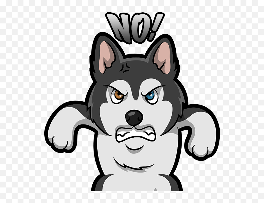 Huskymoji - Dog Cartoon Husky Angry Emoji,Husky Emoji