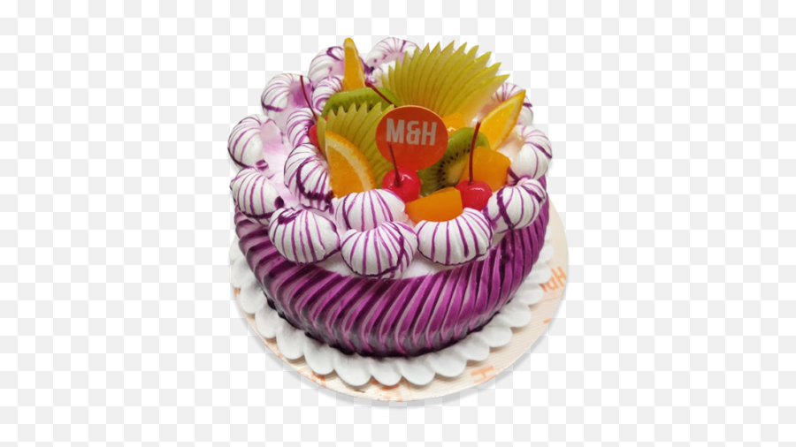 Fresh Fruit Cake 2 - Fresh Fruit Cake Design Emoji,Purple Emoji Cake