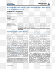 An Asymmetric Inhibition Model Of - Document Emoji,Passoa L 2010 Emotion